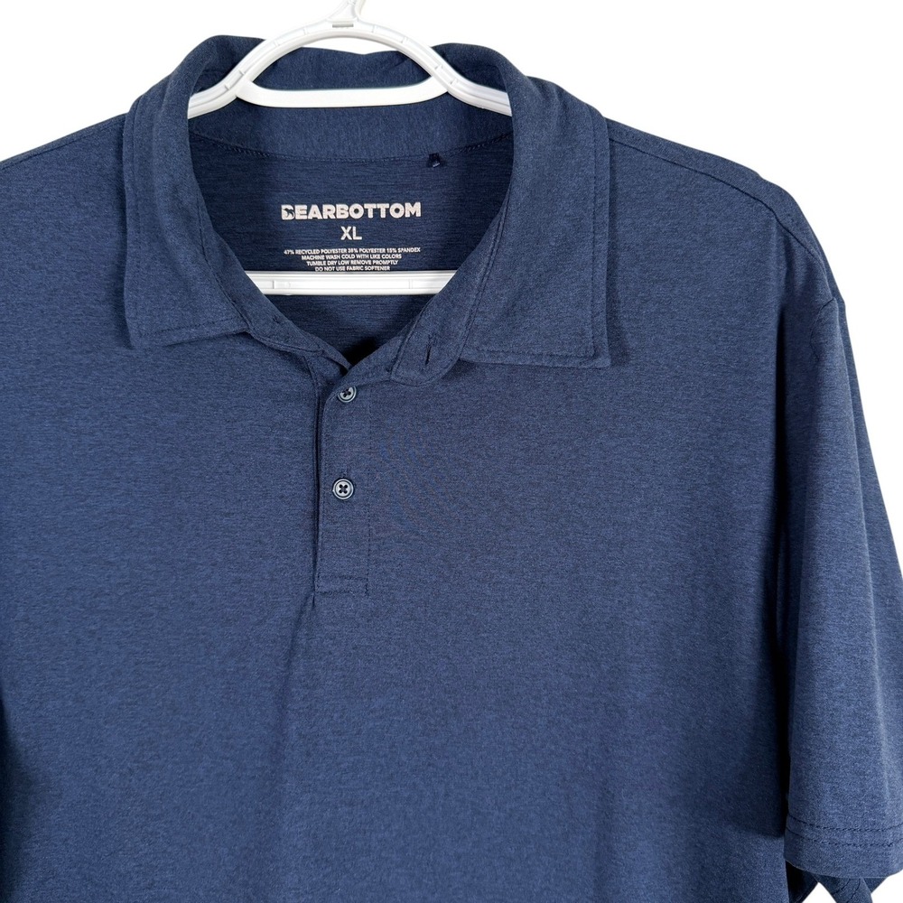 Bearbottom Polo Shirt Mens‎ XL Navy Heathered Performance Recycled Stretch